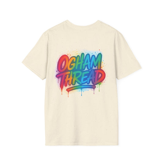 Rainbow Inspired Graffiti Print Ogham Thread Tee